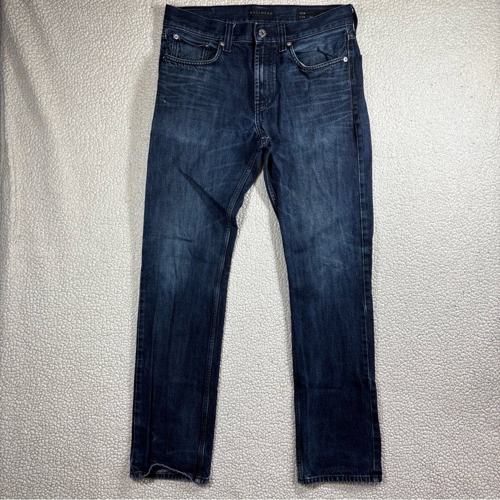 Bullhead‎ Denim Co Men’s Slim W 32 L 34 Dark Wash Mid Rise Blue Jeans
